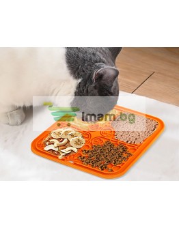 Силиконова подложка антистрес за безопасно хранене за домашни любимци 20см